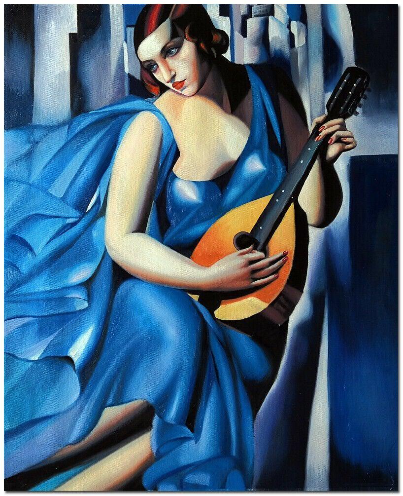 Tamara de Lempicka Oil Painting On Canvas: Tamara de Lempicka Oil Painting On Canvas manner of Artist. Unframed. Size: 20 x 24 . Provenance: NY Collector. NO documents or Authenticity. Sold as is.