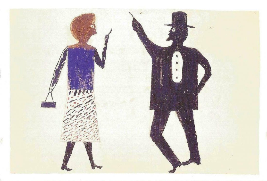 Bill Taylor Outsider Artist Postcard: Bill Taylor Outsider Artist Postcard. Size:4 x 6 inches. Watercolor on paper.This work is being offered as-is, as in manner of or as after the artist. William -Bill- Traylor (April 1, 1853– October