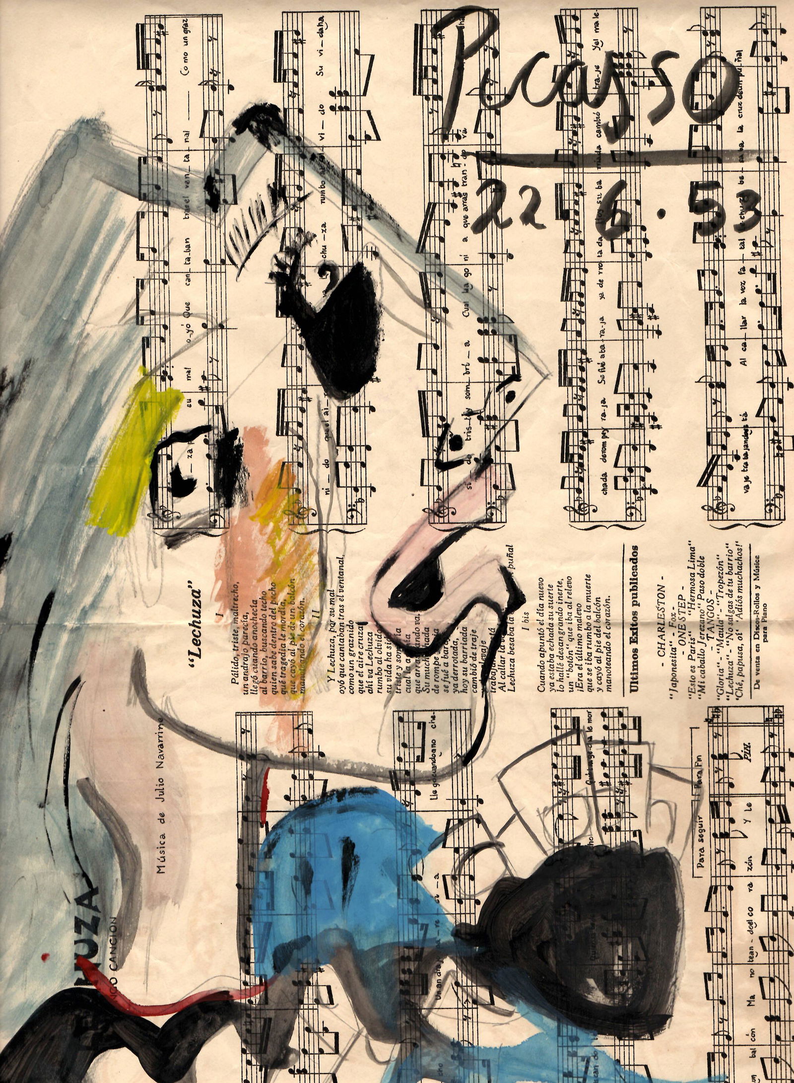 Pablo Picasso on Paper signed Stamp On verso . (1 of 2)