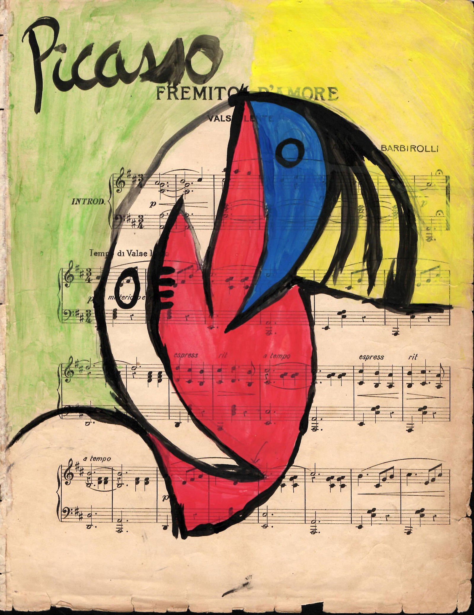 Pablo Picasso DRAWING ON PAPER SIGNED AND SEALED (1 of 2)