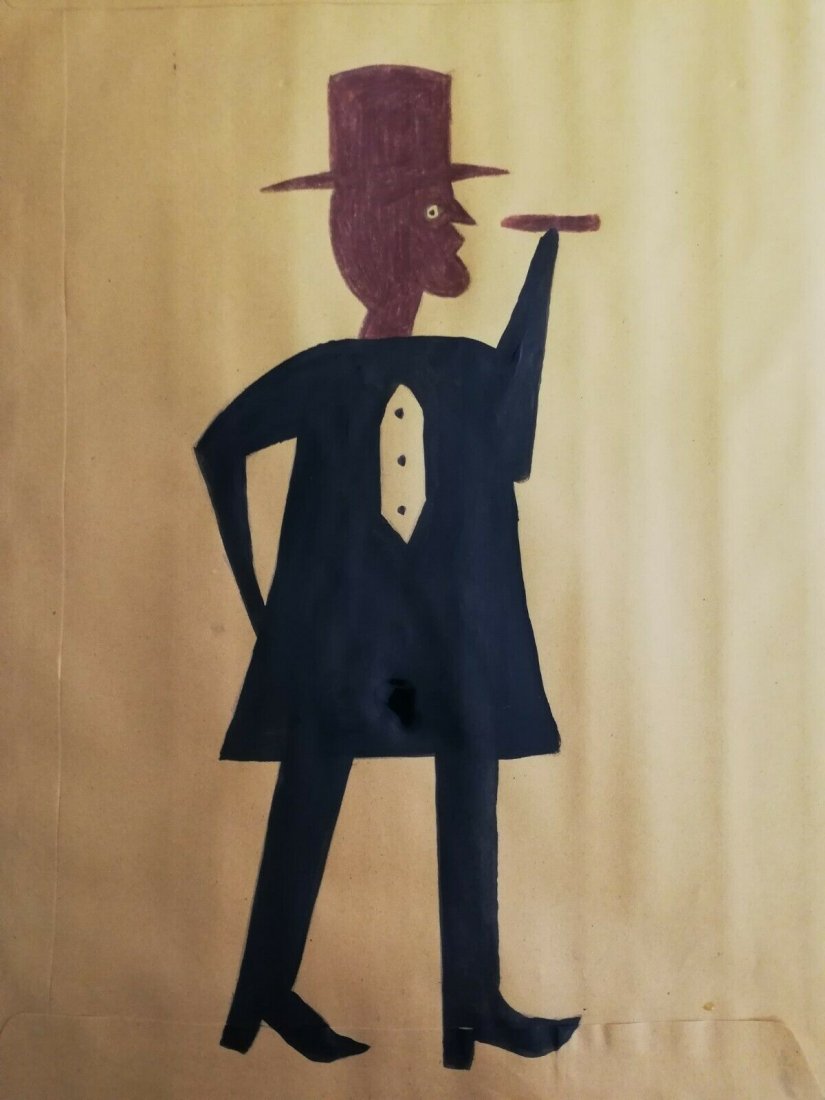 Bill Taylor Outsider Artist Painting on Paper: Bill Taylor Outsider Artist Painting on Paper. Size: 11 x 8 inches. Watercolor on paper.This work is being offered as-is, as in manner of or as after the artist. William -Bill- Traylor (April 1, 1853�