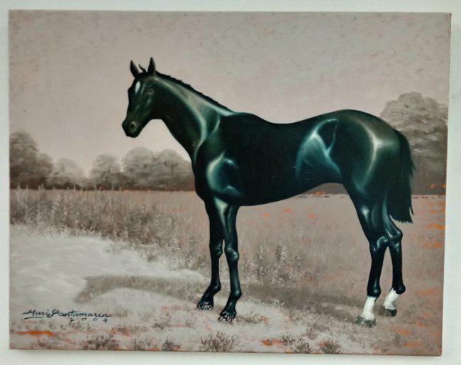 Signed Masi Santa Maria 2004 Black Horse Hand Painting (1 of 3)