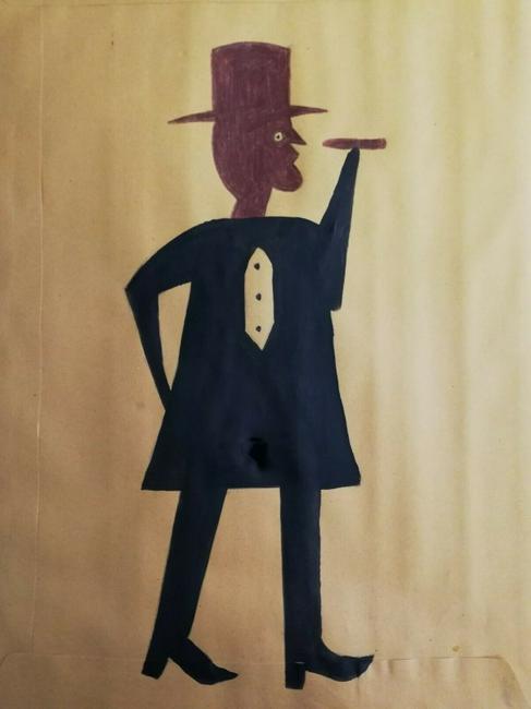 Bill Traylor Outsider Artist Painting on Paper (1 of 1)