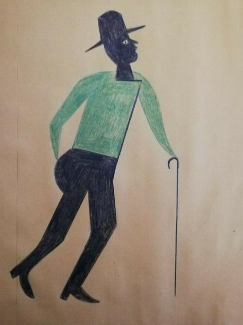 Bill Traylor Outsider Artist Painting on Paper (1 of 1)