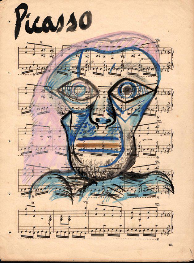 Pablo Picasso DRAWING ON PAPER SIGNED (1 of 2)