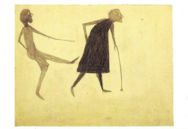 Bill Taylor Outsider Artist Painting on Postcard: Bill Taylor Outsider Artist Painting on Postcard Size: 6 x 4 inches. This work is being offered as-is, as in manner of or as after the artist. William -Bill- Traylor (April 1, 1853ÃƒÂ‚Ã‚Â–