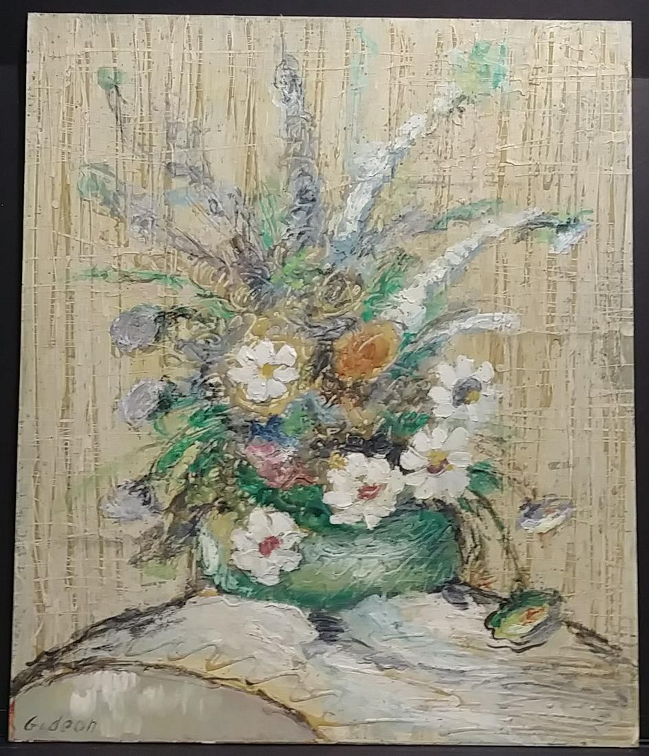 Elmo Gideon Mid Century Oil on Board Floral Scenes (1 of 4)