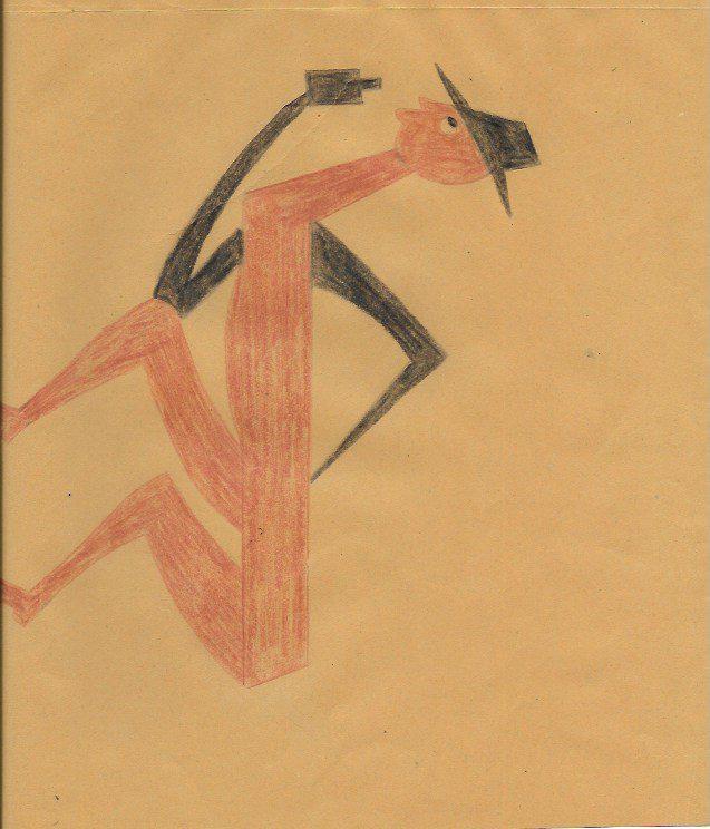 Bill Traylor Outsider Artist Drawing on Paper: Bill Traylor Outsider Artist Drawing on Paper. Size: 11 x 8 inches. Watercolor on paper.This work is being offered as-is, as in manner of or as style of the artist. William -Bill- Traylor (April 1, 18