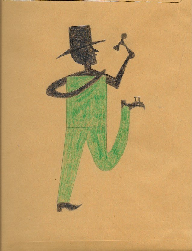 Bill Traylor Outsider Artist Drawing on Paper: Bill Traylor Outsider Artist Drawing on Paper. Size: 11 x 8 inches. Watercolor on paper.This work is being offered as-is, as in manner of or as style of the artist. William -Bill- Traylor (April 1, 18