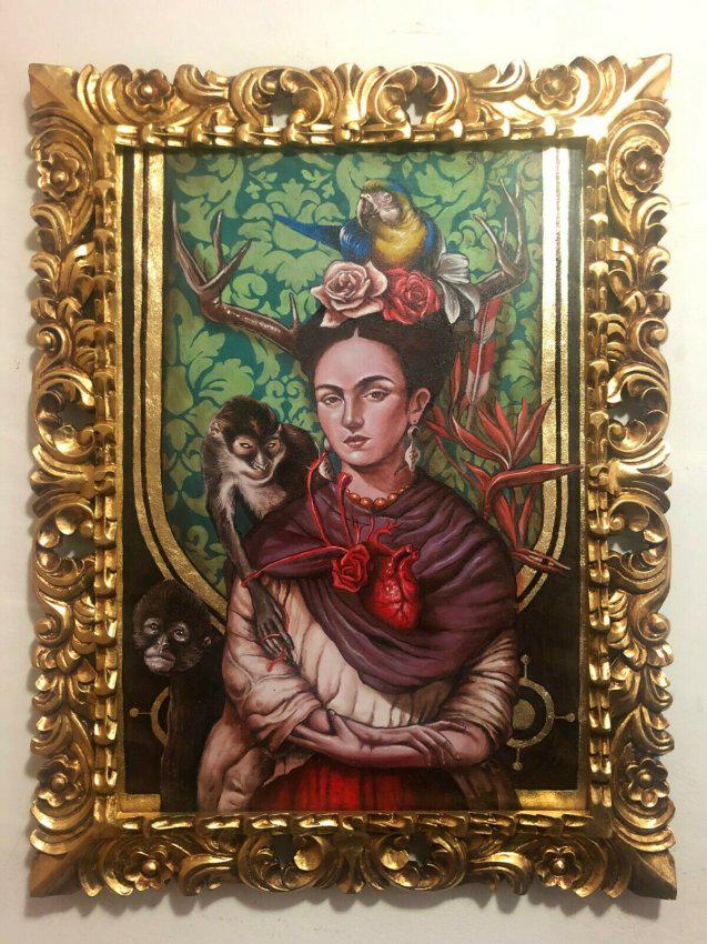 Frida Kahlo Mexican Modernist Oil on Canvas (1 of 5)