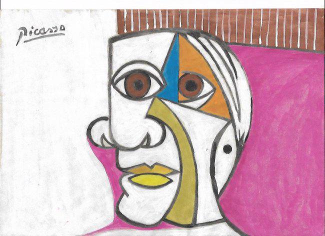 Mixed Media Pablo Picasso on Paper signed. Approx Size: (1 of 2)