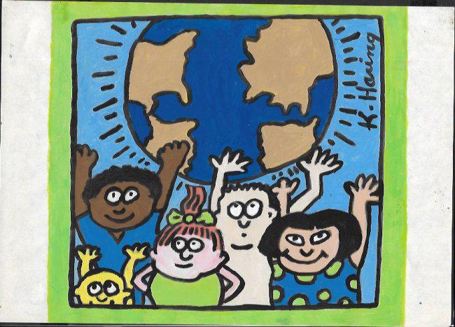 Keith Haring Mix Media Drawing Signed (1 of 2)