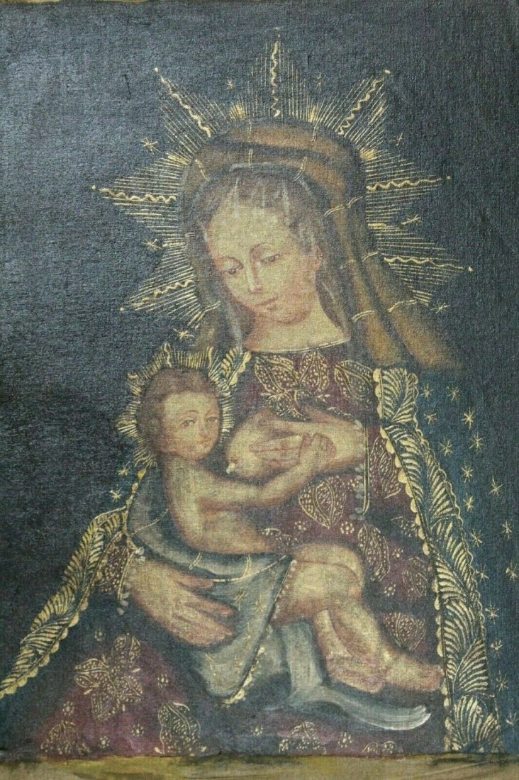 n Peruvian Cusco Folk Art Oil Painting on Canvas (1 of 3)