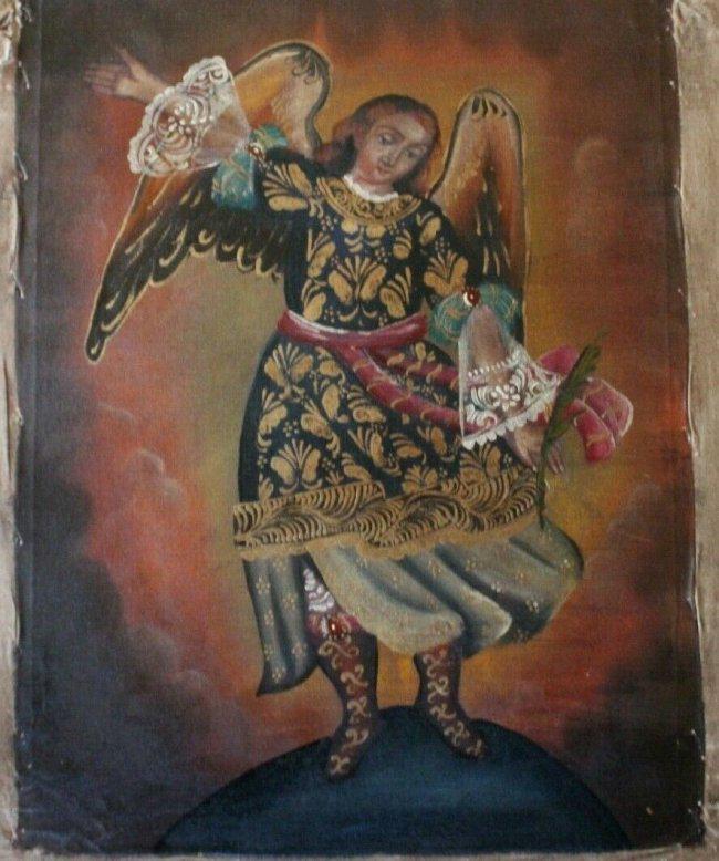 Peruvian Cusco Folk Art Oil Painting (1 of 2)