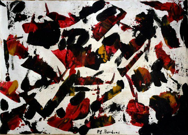 Paul-Ã‰mile Borduas abstract oil Painting: Paul-Ã‰mile Borduas abstract oil on canvas Paul-Ã‰mile Borduas (November 1, 1905 Â– February 22, 1960) was a QuÃ©becois artist known for his abstract paintings. He was the leader of the ava