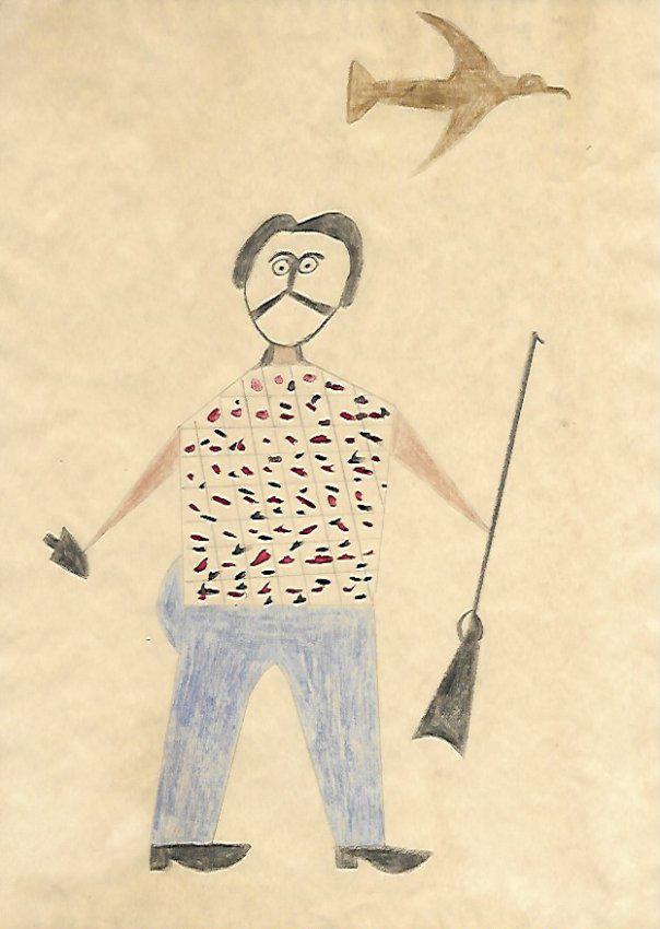 Bill Traylor Outsider Artist Drawing on Paper: Bill Traylor Outsider Artist Drawing on Paper. Size: 11 x 8 inches. Watercolor on paper.This work is being offered as-is, as in manner of or as style of the artist. William -Bill- Traylor (April 1, 18