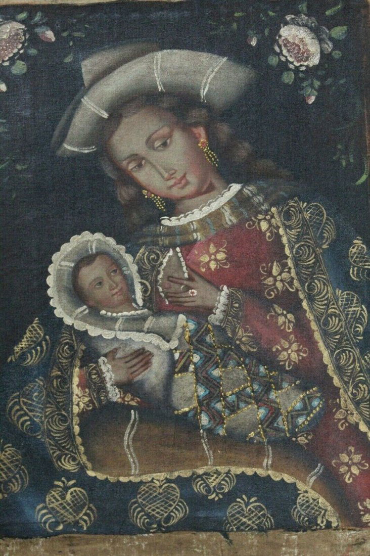 Peruvian Cusco Folk Art Oil Painting on Canvas (1 of 2)