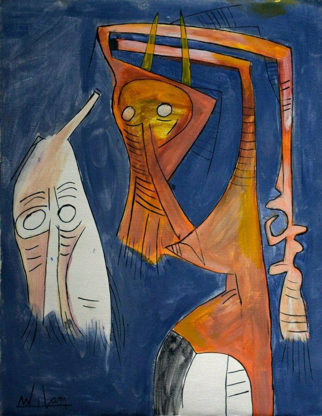 Wilfredo Lam Modern art abstract oil on canvas (1 of 4)