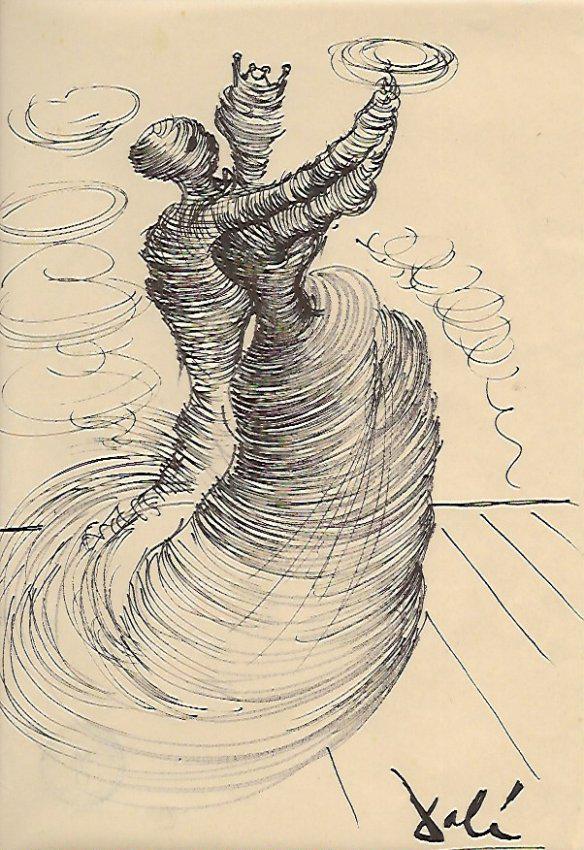 Salvado Dali Drawing on Paper.Signed and stamp on Verso (1 of 2)