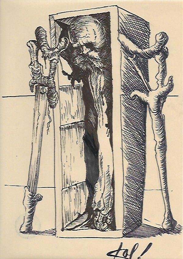 Salvado Dali Drawing on Paper.Signed and stamp on Verso (1 of 2)