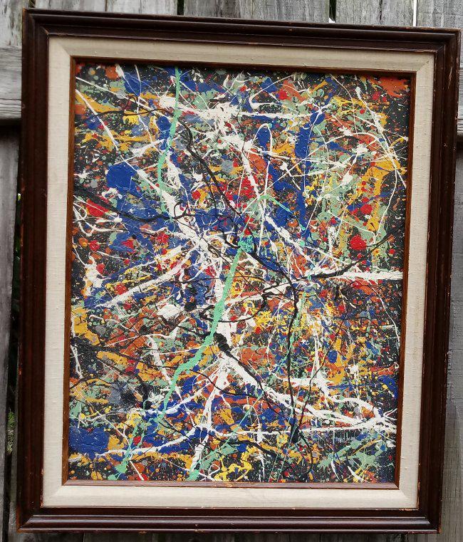 Jackson Pollock Framed Contemporary Abstract Painting (1 of 4)