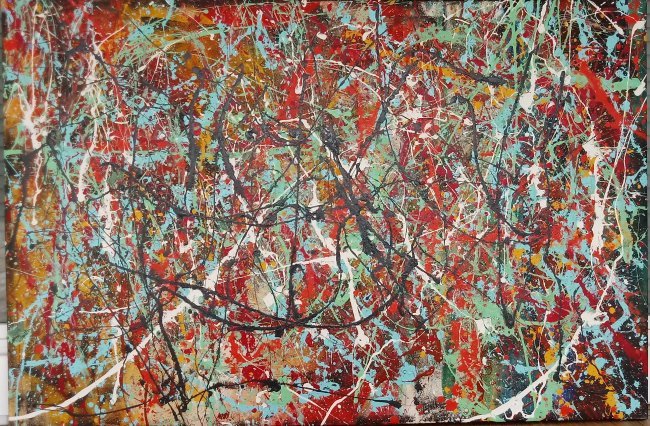 Jackson Pollock Abstract Painting on Canvas (1 of 3)