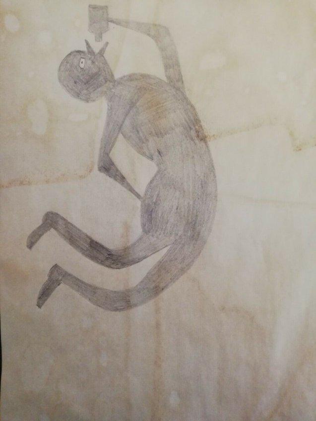 Bill Traylor Outsider Artist Drawing on Paper: Bill Traylor Outsider Artist Drawing on Paper. Size: 11 x 8 inches. Watercolor on paper.This work is being offered as-is, as in manner of or as style of the artist. William -Bill- Traylor (April 1, 18