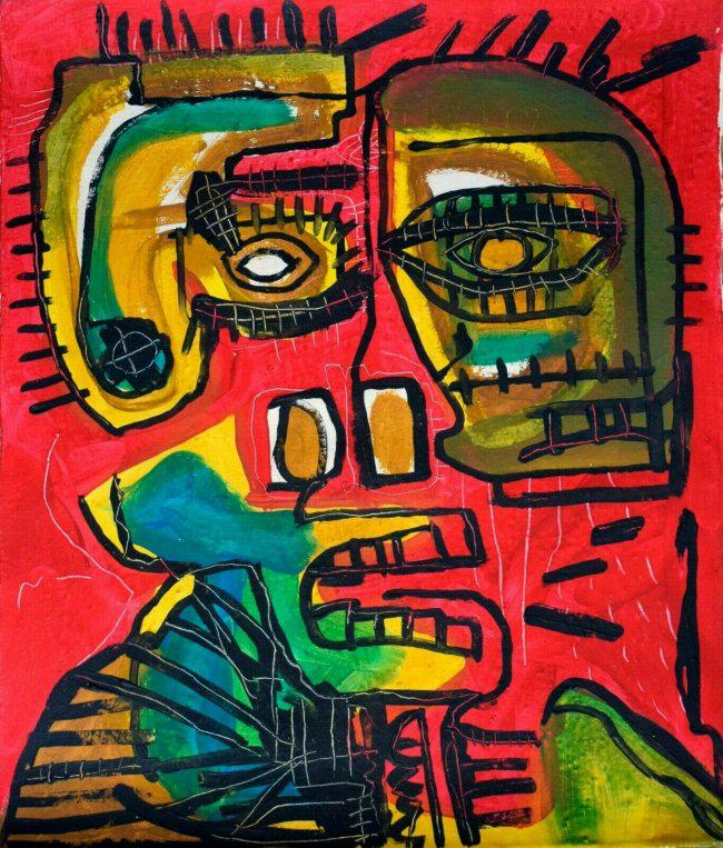 Jean Micheal Basquiat Abstract oil Painting on Canvas , (1 of 4)