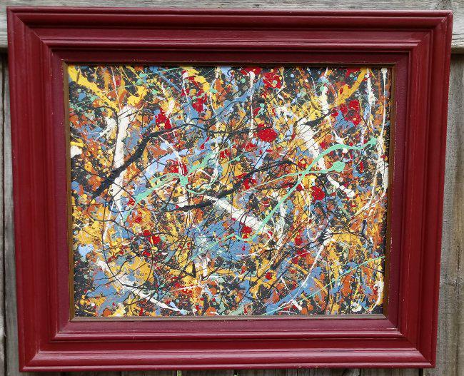 Jackson Pollock Framed Contemporary Abstract Painting (1 of 4)