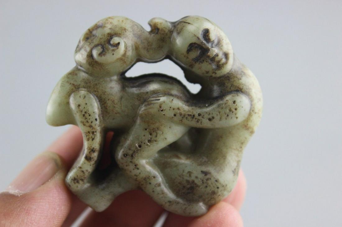 Natural Jade Hand-Carved man and a woman (1 of 2)
