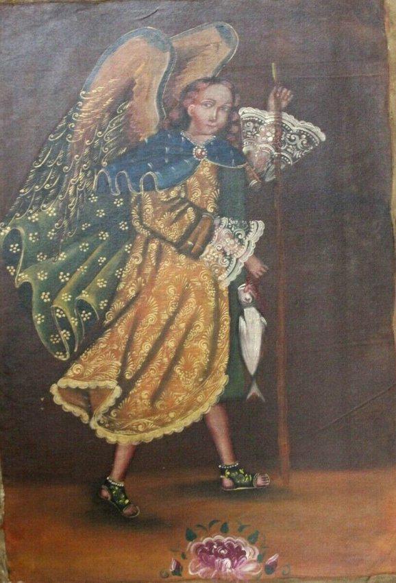 Peruvian Cusco Folk Art Oil Painting on Canvas (1 of 4)