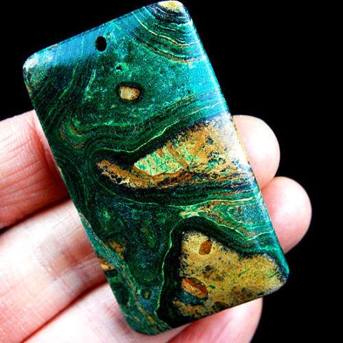Natural Malachite Stone Bead Pendant (1 of 2)