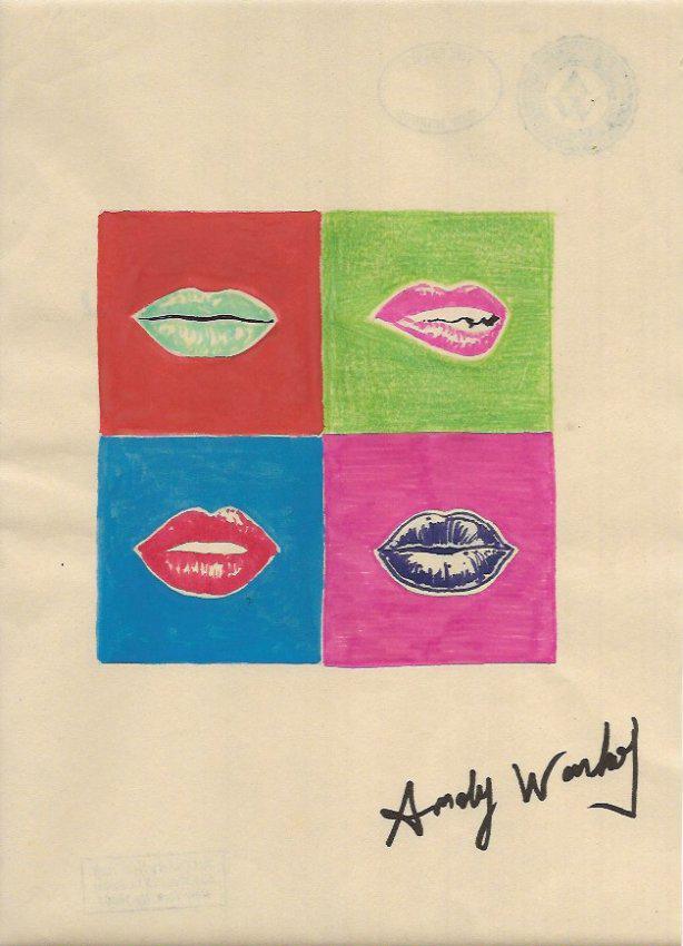 Signed Andy Warhol Mixed Media on Paper: Signed Andy Warhol Mixed Media on Paper. Approx Size: 11 3/4 x 8 1/2 inches. Provenance: NY Collector.Sold as is to the manner or style of the artist, Good Condition, See photos.