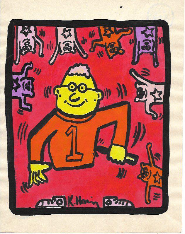 Keith Haring Mix Media Drawing Signed (1 of 2)