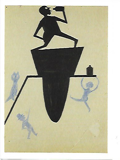 Bill Traylor Outsider Artist Postcard: Bill Traylor Outsider Artist Postcard. Size: 11 x 8 inches. Watercolor on paper.This work is being offered as-is, as in manner of or as style of the artist. William -Bill- Traylor (April 1, 1853– Oc