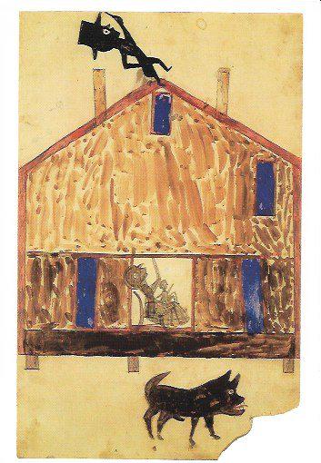 Bill Traylor Outsider Artist Postcard: Bill Traylor Outsider Artist Postcard. Size: 11 x 8 inches. Watercolor on paper.This work is being offered as-is, as in manner of or as style of the artist. William -Bill- Traylor (April 1, 1853Â–