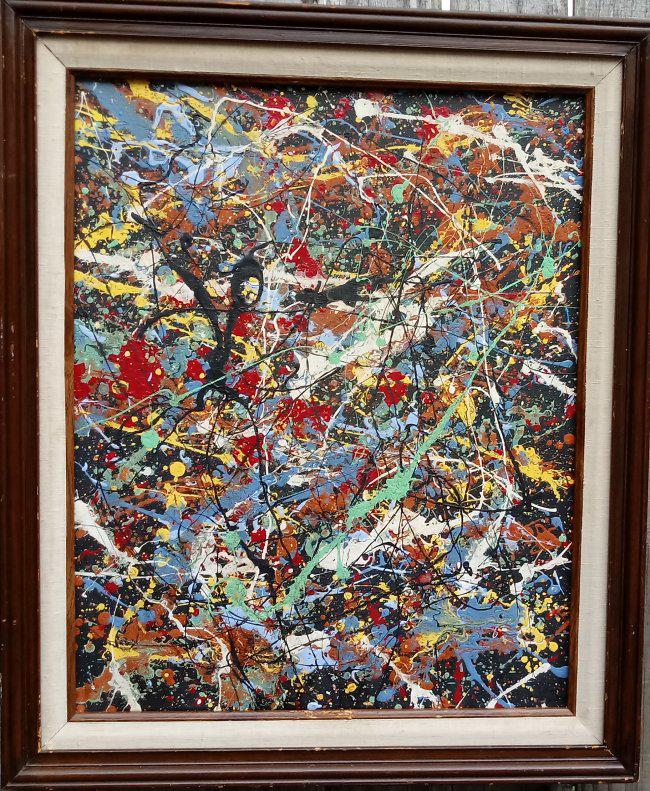 Jackson Pollock Framed Contemporary Abstract Painting o (1 of 3)