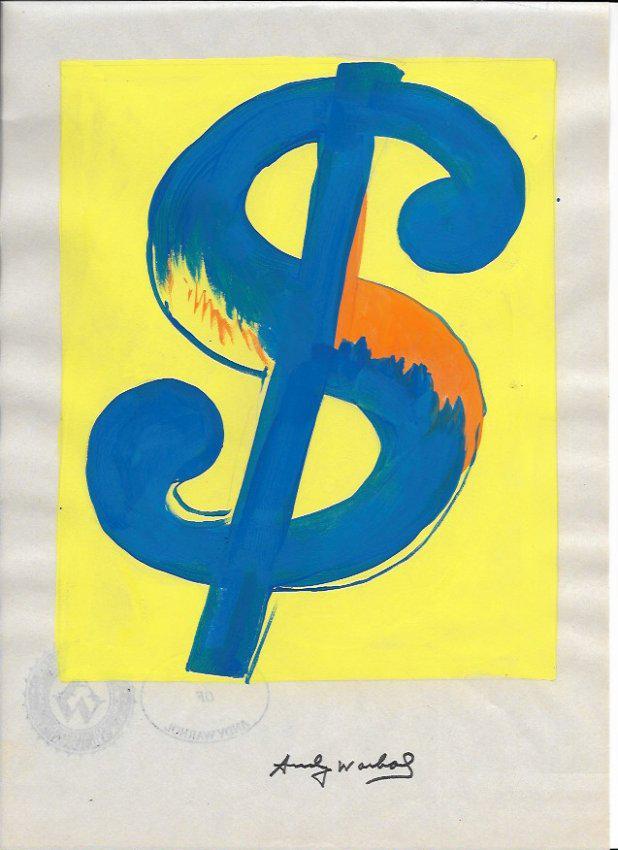 Signed Andy Warhol Mixed Media on Paper: Signed Andy Warhol Mixed Media on Paper. Approx Size: 11 3/4 x 8 1/2 inches. Provenance: NY Collector.Sold as is to the manner or style of the artist, Good Condition, See photos.Condition ReportCondit
