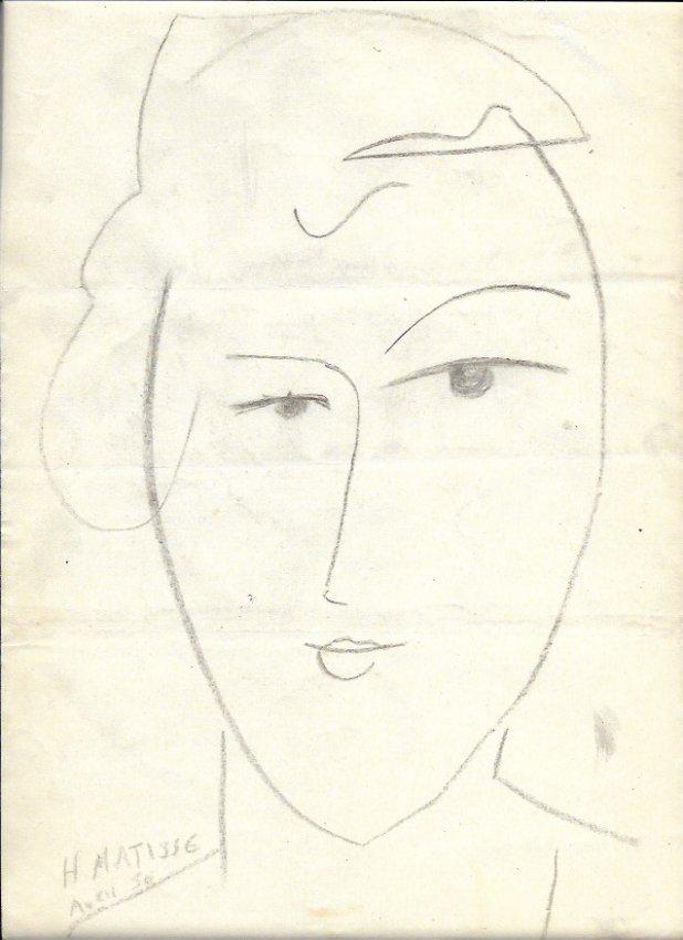HENRI MATISSE Drawing on Paper Signed (1 of 2)