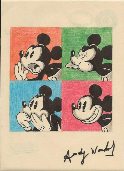 Signed Andy Warhol Mixed Media on Paper: Signed Andy Warhol Mixed Media on Paper. Approx Size: 11 3/4 x 8 1/2 inches. Provenance: NY Collector.Sold as is in the manner or style of the artist. Good Condition. See photos.