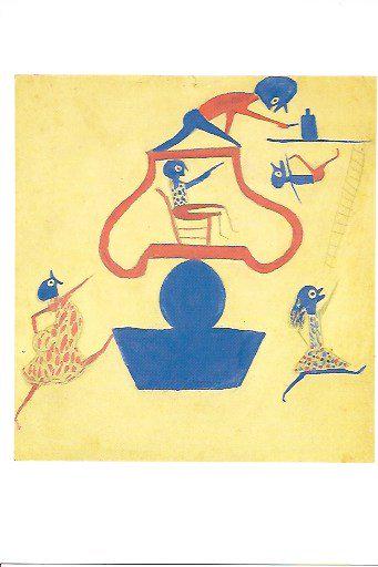 Bill Traylor Outsider Artist Postcard: Bill Traylor Outsider Artist Postcard. Size: 11 x 8 inches. Watercolor on paper.This work is being offered as-is, as in manner of or as style of the artist. William -Bill- Traylor (April 1, 1853Ã‚�