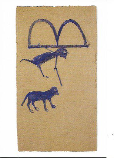Bill Traylor Outsider Artist Postcard: Bill Traylor Outsider Artist Postcard. Size: 11 x 8 inches. Watercolor on paper.This work is being offered as-is, as in manner of or as style of the artist. William -Bill- Traylor (April 1, 1853Ã‚�