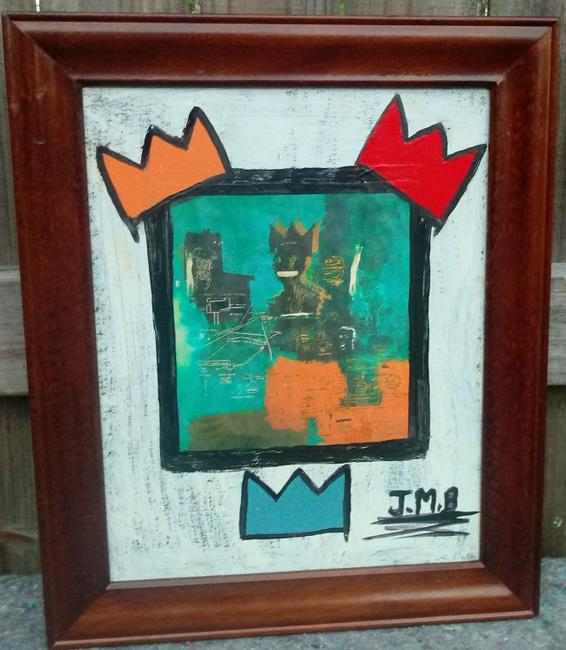 Jean Micheal Basquiat Abstract mix media (1 of 2)