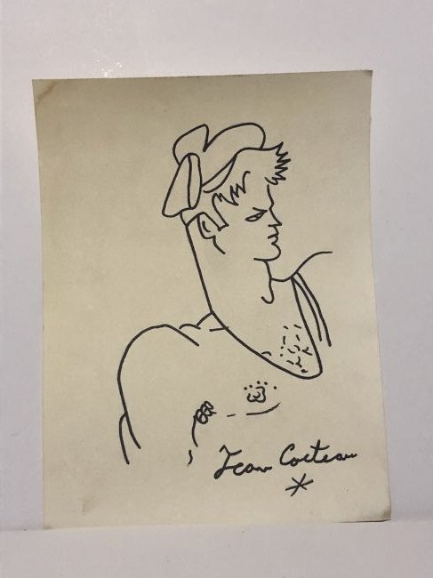 Jean Cocteau Mixed Media Drawing on Paper: In the style of Jean Cocteau Mixed Media Drawing on Paper. Aprox size 9 x 12 Inches. This item has limited provenance NY Collection. it doesnt have any documentation or cerfication, Sold as is to the 