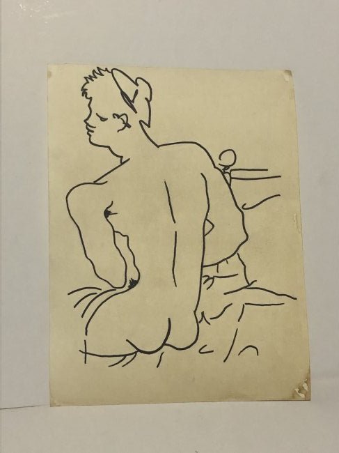 Jean Cocteau Mixed Media Drawing on Paper: In the style of Jean Cocteau Mixed Media Drawing on Paper. Aprox size 9 x 12 Inches. This item has limited provenance NY Collection. it doesnt have any documentation or cerfication, Sold as is to the 
