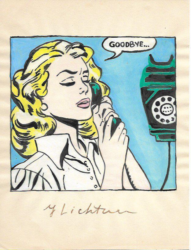 The Style of Roy Lichtenstein drawing on Paper.Size 11 (1 of 1)