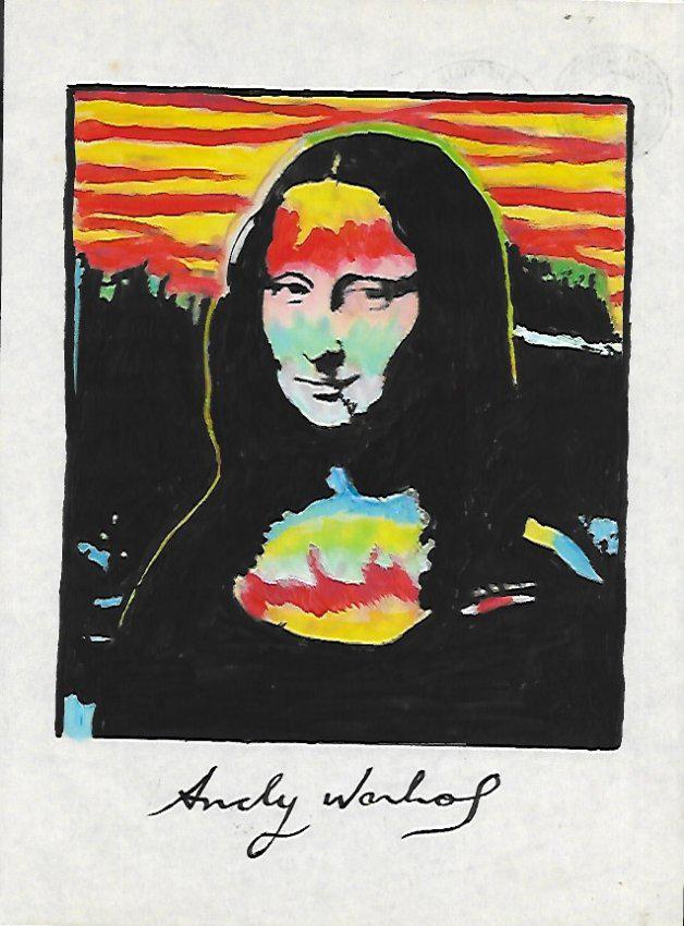 Signed Andy Warhol Mixed Media on Paper: Signed Andy Warhol Mixed Media on Paper. Approx Size: 11 3/4 x 8 1/2 inches. Provenance: NY Collector.Sold as is to the manner or style of the artist, Good Condition, See photos.