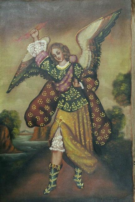 Peruvian Cusco Folk Art Oil Painting on Canvas (1 of 1)