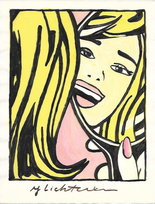 Roy Lichtenstein Drawing: The Style of Roy Lichtenstein drawing on Paper.Size 11 1/2 x 8. Unframed. Provenance: Private Collector, NY. No Coa. Roy Fox Lichtenstein (October 27, 1923 - September 29, 1997) was an American pop ar