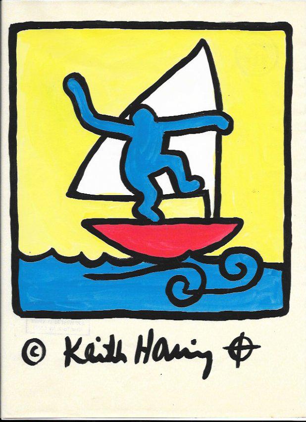 Keith Haring drawing on paper: Keith Haring drawing on paper .Proveance: Ny. collector. Sold in the style or manner of Artist No Coa or documents. Good condition. see photo